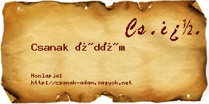 Csanak Ádám névjegykártya